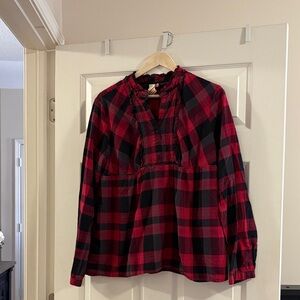 Plaid Faded Glory ruffle neck top